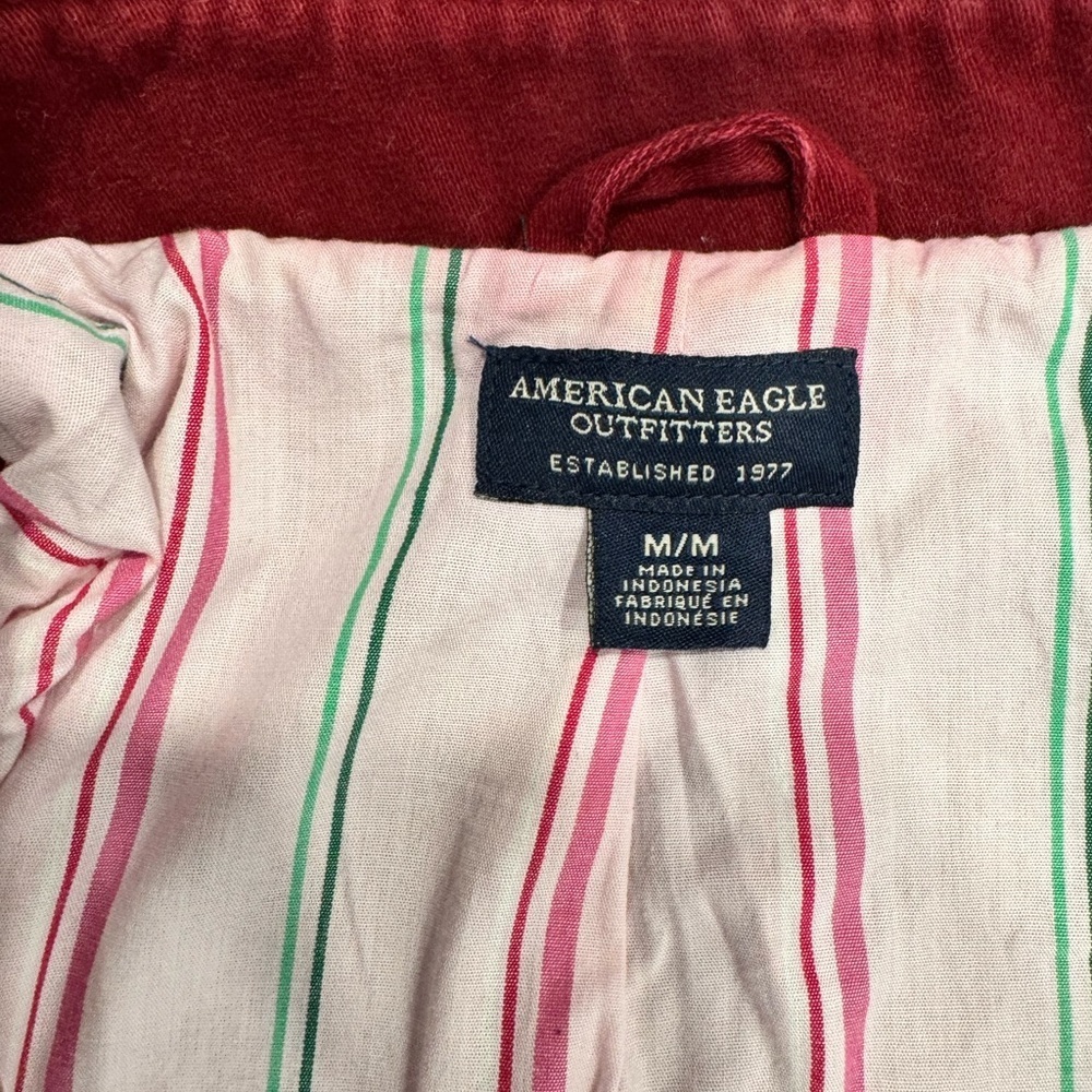 American Eagle Outfitters Red and Pink Striped Shirt - Picture 4 of 10